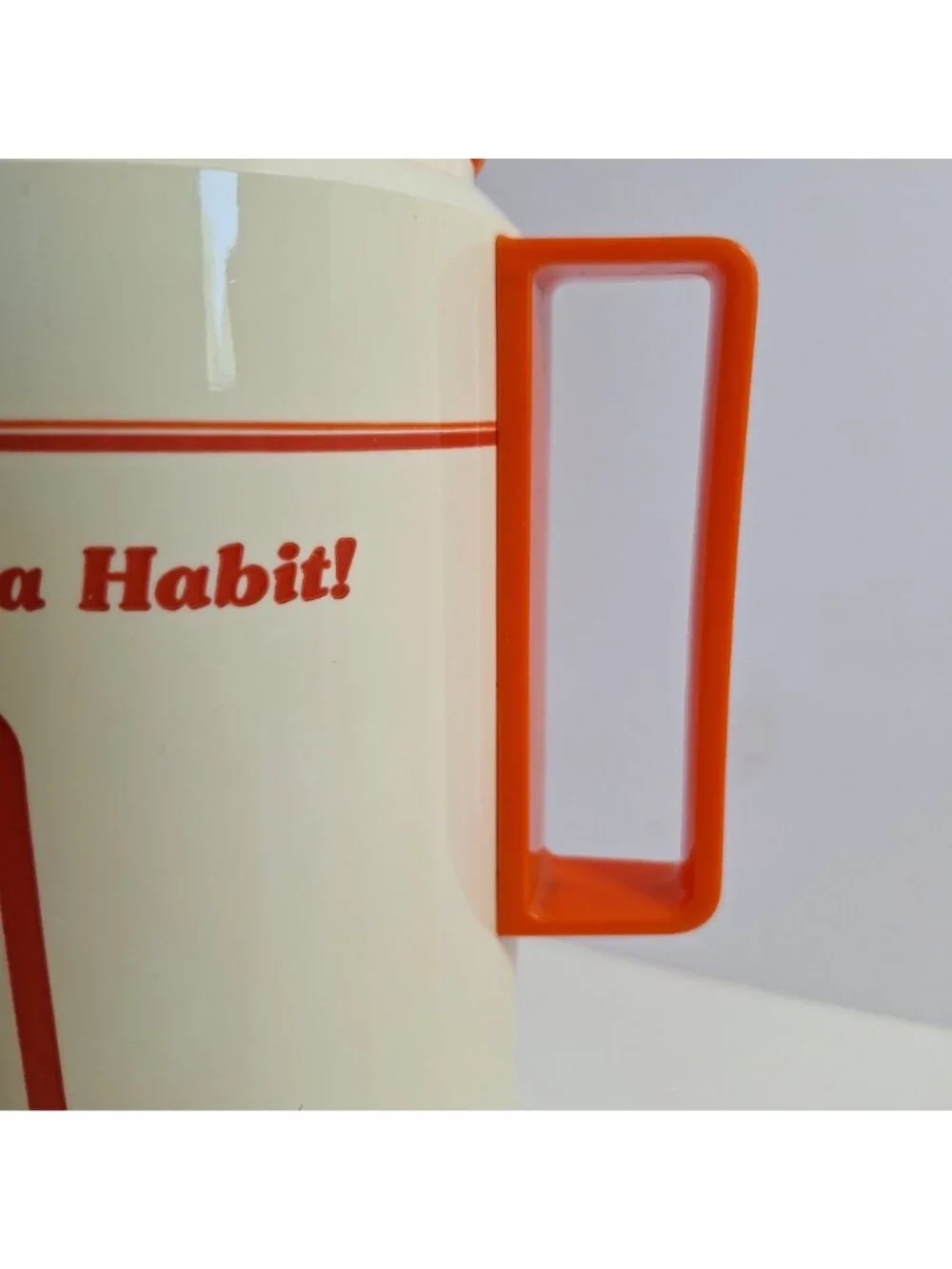 GETTY Thermos Make Safety A Habit Slogan Logo Orange Vintage 1970s